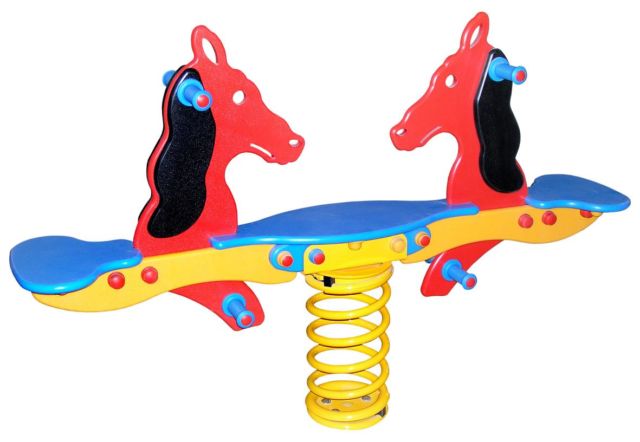 EL MEJOR PRECIO MUELLES INFANTILES DE POLIETILENO: MUELLE INFANTIL 2 PLAZAS HOMOLOGADO USO P�BLICO MOD CABALLITOS PARA PARQUES